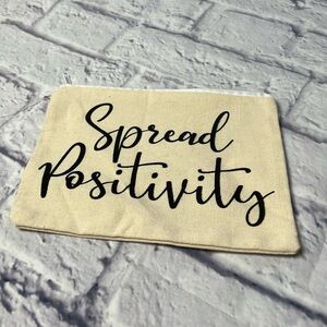 2/$7‼️ Canvas Spread Positivity Zip Up Bag